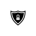 Shield lock vector icon